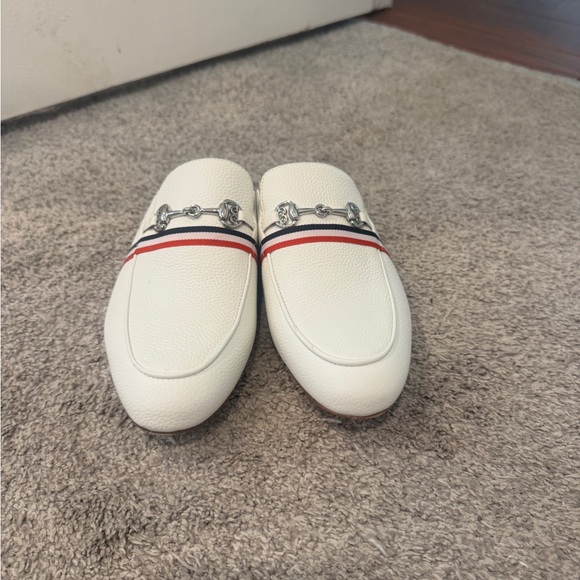 G/FORE White Leather Mule Loafers w/ Chain Detail Size 9 - Picture 3 of 14